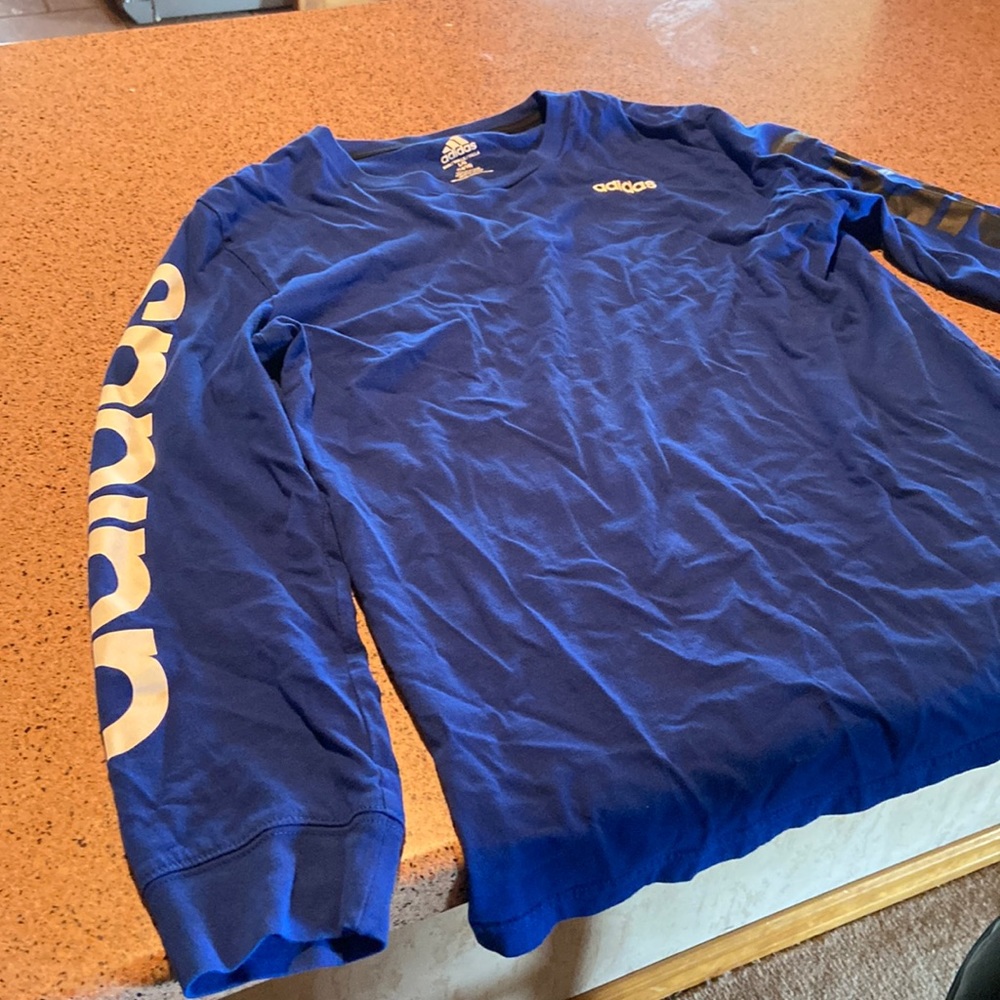 Adidas long sleeve blue shirt